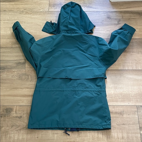 Eddie Bauer Jacket Womens Large Hooded Green Rain Hiking Camping Utility Coat - Picture 7 of 12